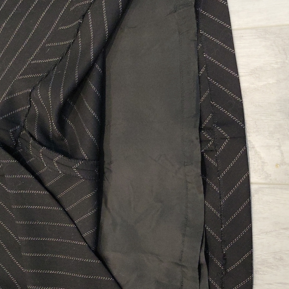 Escada Navy Pinstripe A-Line Skirt - Picture 7 of 8